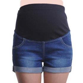 Maternity Denim Shorts (Option: Blue-3XL)