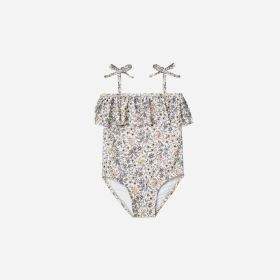 Children's One Piece Swimsuit Hot Spring (Option: Purple Fragmented Flower-110cm)
