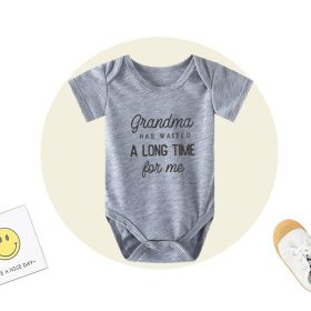 New Baby Romper Grandma Has Waited (Option: Grey-XL)