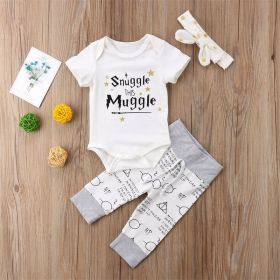 3-piece Set Cotton Rompers Striped Pants For Babies (Option: Color-100cm)