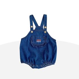 Newborn Baby Clothes Two Piece Rabbit Collar (Option: Denim romper-100cm)