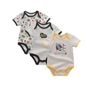 Baby  Cotton Cartoon Ha Clothes Triangle Climbing Suit (Option: Three piece set-6M)