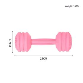 Teether Teether Stick Dumbbell Silicone Teether Baby Food Feeder Teether (Color: pink)
