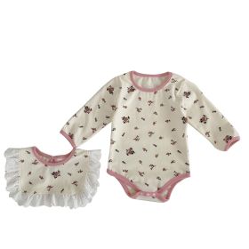 Baby Girl Floral Clothing Lace Neckline Water Towel Set (Option: Broken flower-100cm)