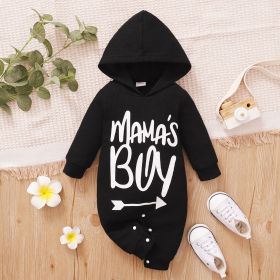 Tong Qiu Baby Long Sleeve Printed One Piece Creeper (Option: Black-0to3M)