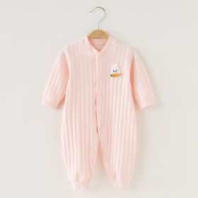 Baby Onesies Warm Men's And Women's Boneless Pajamas (Option: Pink-80cm)