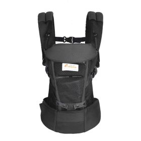 Adjustable Full Stage Breathable Sling Baby Carrier Waist Stool (Color: black)