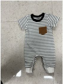Boys' Striped Short-sleeved Romper (Option: Stripes-70cm)