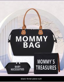Popular Travel Bag Mummy Bag Three-piece Set (Color: black)