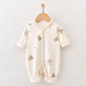 Newborn Jumpsuit Long Sleeve Clothes (Option: Boneless Youke Silk Bear-66)