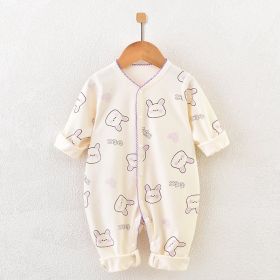 Newborn Jumpsuit Long Sleeve Clothes (Option: Boneless Youke Silk Purple-66)