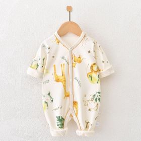 Newborn Jumpsuit Long Sleeve Clothes (Option: Boneless Youke Silk Giraffe-66)