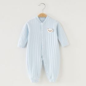 Baby Onesies Warm Men's And Women's Boneless Pajamas (Option: Blue-66cm)