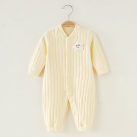 Baby Onesies Warm Men's And Women's Boneless Pajamas (Option: Yellow-80cm)