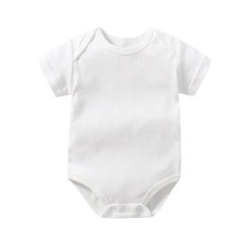 Baby Short Sleeve Triangle Cotton Bottoming Wrap Fart Jumpsuit (Option: White-18M)