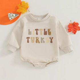 Halloween Toddler Jumpsuit Long Sleeve Pumpkin Letters (Option: A-60cm)