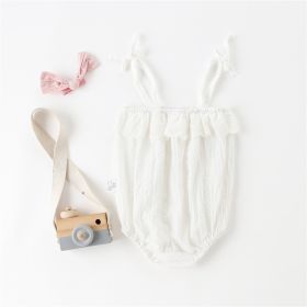 Cool And Lovely Baby Conjoined Thin Climbing Suit Summer Jumpsuit (Option: White-66cm)