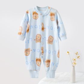 Newborn Clothes Baby Jumpsuits Romper (Option: Cute Lion Blue-73cm)