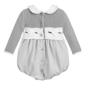 Children's Clothing Baby Romper Gray Sweater Splicing (Option: Grey-90cm)