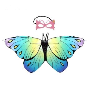 Halloween Children's Cartoon Butterfly Wings Mask Little Princess Back Decoration, Costume Performance Props Kindergarten Line Up Performance Performa (Items: C005)