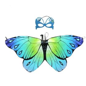 Halloween Children's Cartoon Butterfly Wings Mask Little Princess Back Decoration, Costume Performance Props Kindergarten Line Up Performance Performa (Items: C007)