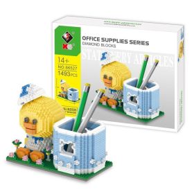 Disney Series Building Blocks Pen Holder Doll Stitch Winnie The Pooh Cute Cartoon Image DIY Puzzle Assembling Toy Children Gift (Color: 66527, size: With box)
