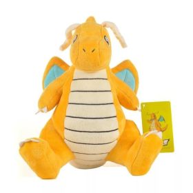 New Cartoon Pokemon Plush Toy Charmander Squirtle Bulbasaur Plush Doll Eevee Mewtwo Jigglypuff Snorlax Plush Toy Children's Gift (Color: Dragonite 25cm)