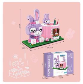 Disney Series Building Blocks Pen Holder Doll Stitch Winnie The Pooh Cute Cartoon Image DIY Puzzle Assembling Toy Children Gift (Color: P2150, size: With box)