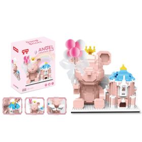 Disney Series Building Blocks Pen Holder Doll Stitch Winnie The Pooh Cute Cartoon Image DIY Puzzle Assembling Toy Children Gift (Color: 6904, size: With box)