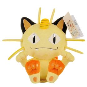 New Cartoon Pokemon Plush Toy Charmander Squirtle Bulbasaur Plush Doll Eevee Mewtwo Jigglypuff Snorlax Plush Toy Children's Gift (Color: Meowth 25cm)