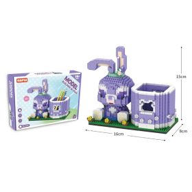 Disney Series Building Blocks Pen Holder Doll Stitch Winnie The Pooh Cute Cartoon Image DIY Puzzle Assembling Toy Children Gift (Color: 6901, size: With box)