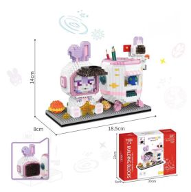 Disney Series Building Blocks Pen Holder Doll Stitch Winnie The Pooh Cute Cartoon Image DIY Puzzle Assembling Toy Children Gift (Color: P2177, size: With box)