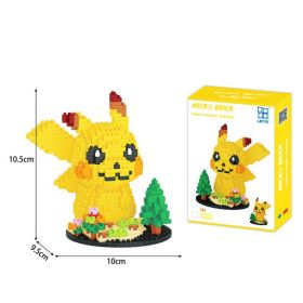 Pokemon Creative Mini Building Blocks Pikachu Pen Holder Fun Toy Building Blocks Children's Educational Jigsaw Christmas Gift (Color: 7122, size: With box)