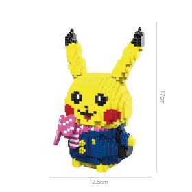 Pok√©mon Anime Cartoon Model Decoration Mini Diamond Particle Building Blocks Pikachu Building Blocks Assembled Educational Toys (Color: JM-9086, size: With box)