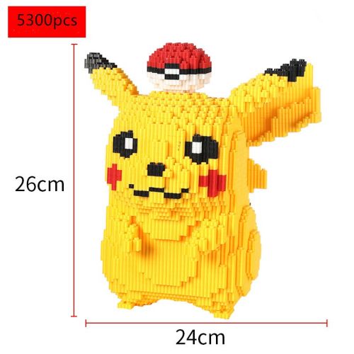 Pok√©mon Anime Cartoon Model Decoration Mini Diamond Particle Building Blocks Pikachu Building Blocks Assembled Educational Toys