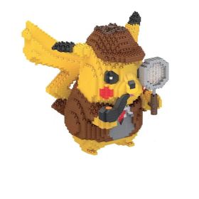 Pok√©mon Anime Cartoon Model Decoration Mini Diamond Particle Building Blocks Pikachu Building Blocks Assembled Educational Toys (Color: JM-7081, size: With box)