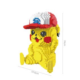 Pok√©mon Anime Cartoon Model Decoration Mini Diamond Particle Building Blocks Pikachu Building Blocks Assembled Educational Toys (Color: JM-9066, size: With box)