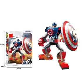 Marvel Avengers Mech Toys Thor Spider-Man Thanos Mecha Boy Fighting Insert Model Building Blocks Minifigure Children's Toys (Color: With box-1012)