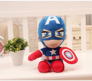 Disney Anime Plush Toy Spider-Man Doll Marvel Avengers Soft Plush Hero Captain America Iron Man Kids Christmas Gifts (Color: Captain America, Height: 27cm)