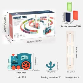 Dominoes Fun Automatic Delivery Electric Train Educational Children's Toy (Color: Multicolor)