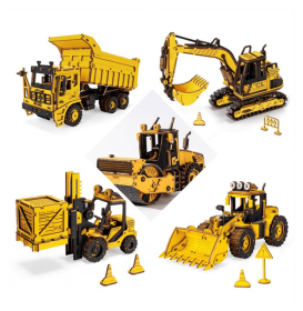 ROKR Engineering Vehicle Model Series 3D Wooden Puzzle (5 Kits) (Style: 5 Kits)