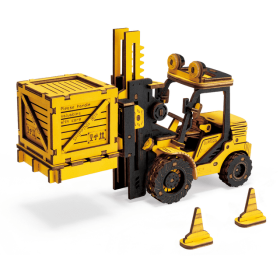 ROKR Engineering Vehicle Model Series 3D Wooden Puzzle (5 Kits) (Style: Forklift)