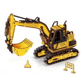 ROKR Engineering Vehicle Model Series 3D Wooden Puzzle (5 Kits) (Style: Excavator)