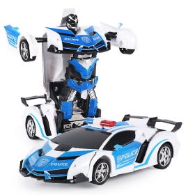 2.4G Remote Control Car; Transform Robot RC Cars Contains All Batteries: One-Button Deformation and 360 Degree Rotating Drifting; Present Christmas Bi (colour: 28 Lambo(blue), size: 2.4G)