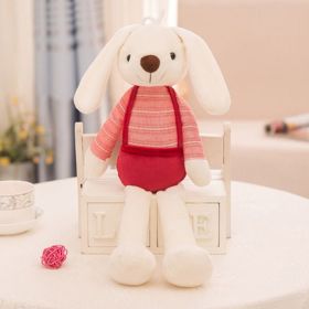 Easter Bunny Plush Toy Cute Dangle Ear Rabbit Doll Pillow Children's Gift (Color: Red Clothes, Items: 15.75 inch)