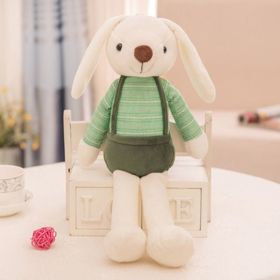 Easter Bunny Plush Toy Cute Dangle Ear Rabbit Doll Pillow Children's Gift (Color: Green Clothes, Items: 15.75 inch)