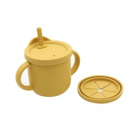 Baby Anti-Drop And Anti-Spill Binaural Learning Drinking Cup (Color: yellow, Size/Age: Average Size (0-8Y))