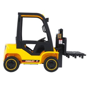 Electric frame lifting rod ElectricforkliftChildren Ride- on Car 12V7A Battery Powered Vehicle Toy ,3 speeds,Parent Remote Control,Led lights,music bo (Color: yellow)
