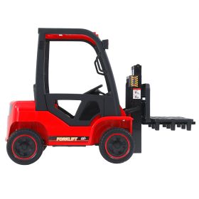 Electric frame lifting rod ElectricforkliftChildren Ride- on Car 12V7A Battery Powered Vehicle Toy ,3 speeds,Parent Remote Control,Led lights,music bo (Color: Red)