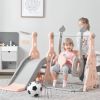 Toddler Slide and Swing Set 3 in 1; Kids Playground Climber Swing Playset with Basketball Hoops Freestanding Combination Indoor & Outdoor